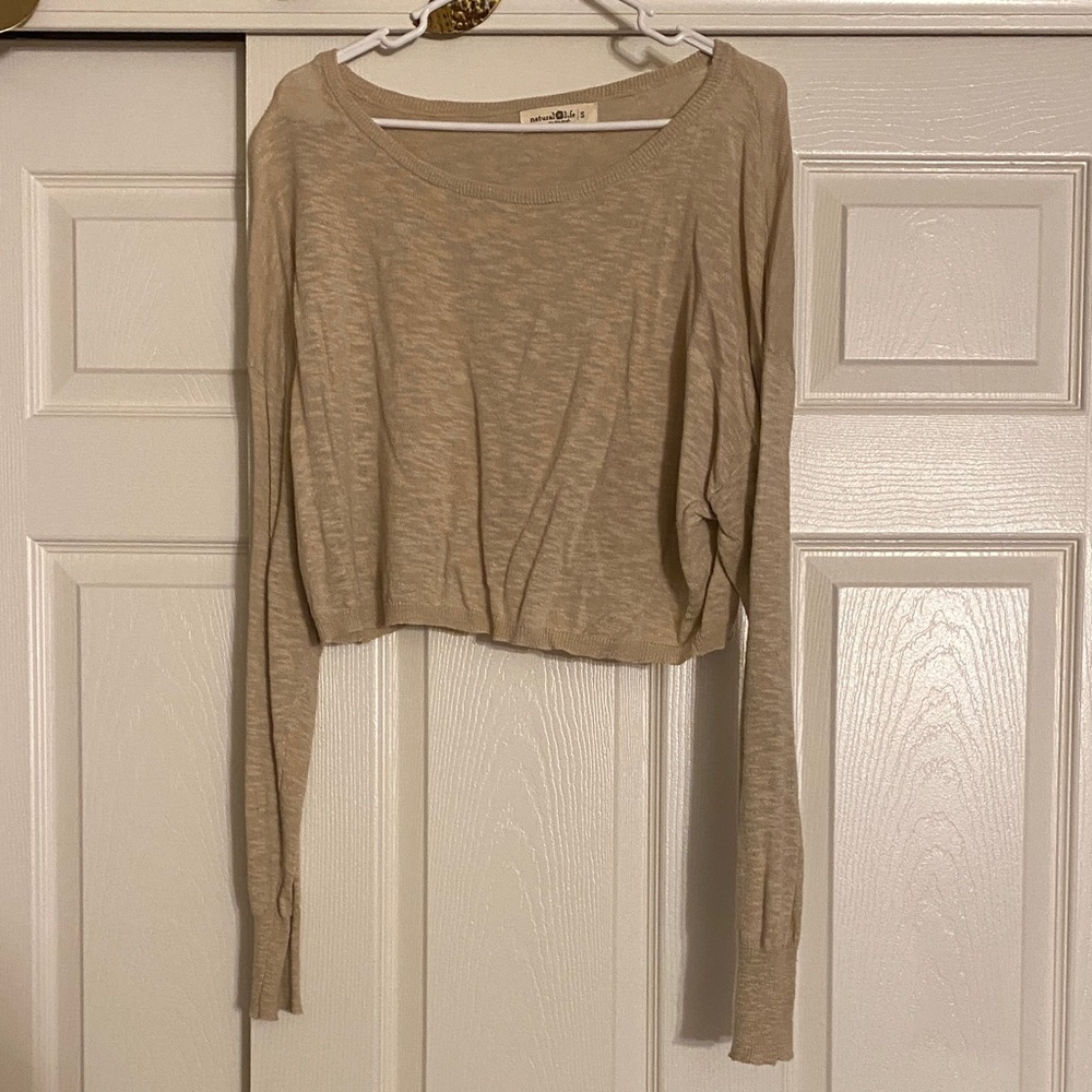 Natural life Women's Beige Long Sleeve Top